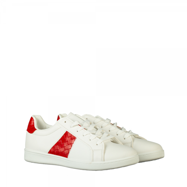 Γυναικεία αθλητικά παπούτσια    Sezia λευκά με κόκκινο, 2 - Kalapod.gr